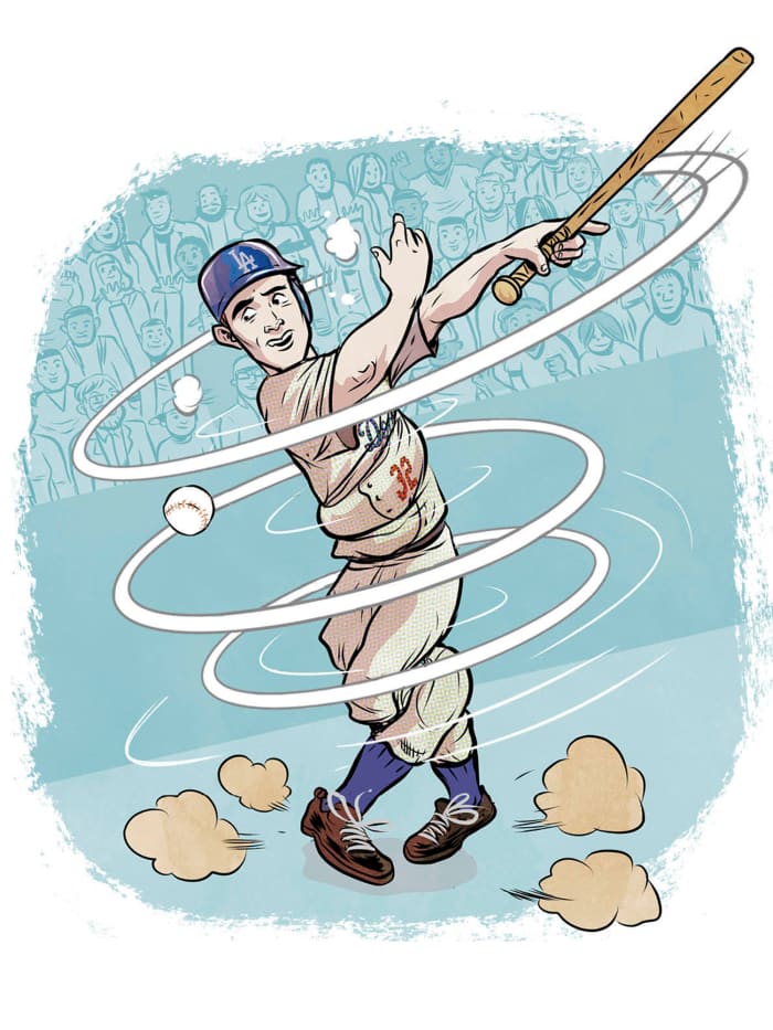 The finest hurler of his generation, Koufax was lost at the plate. He finished his 12-season career with a .097 batting average.